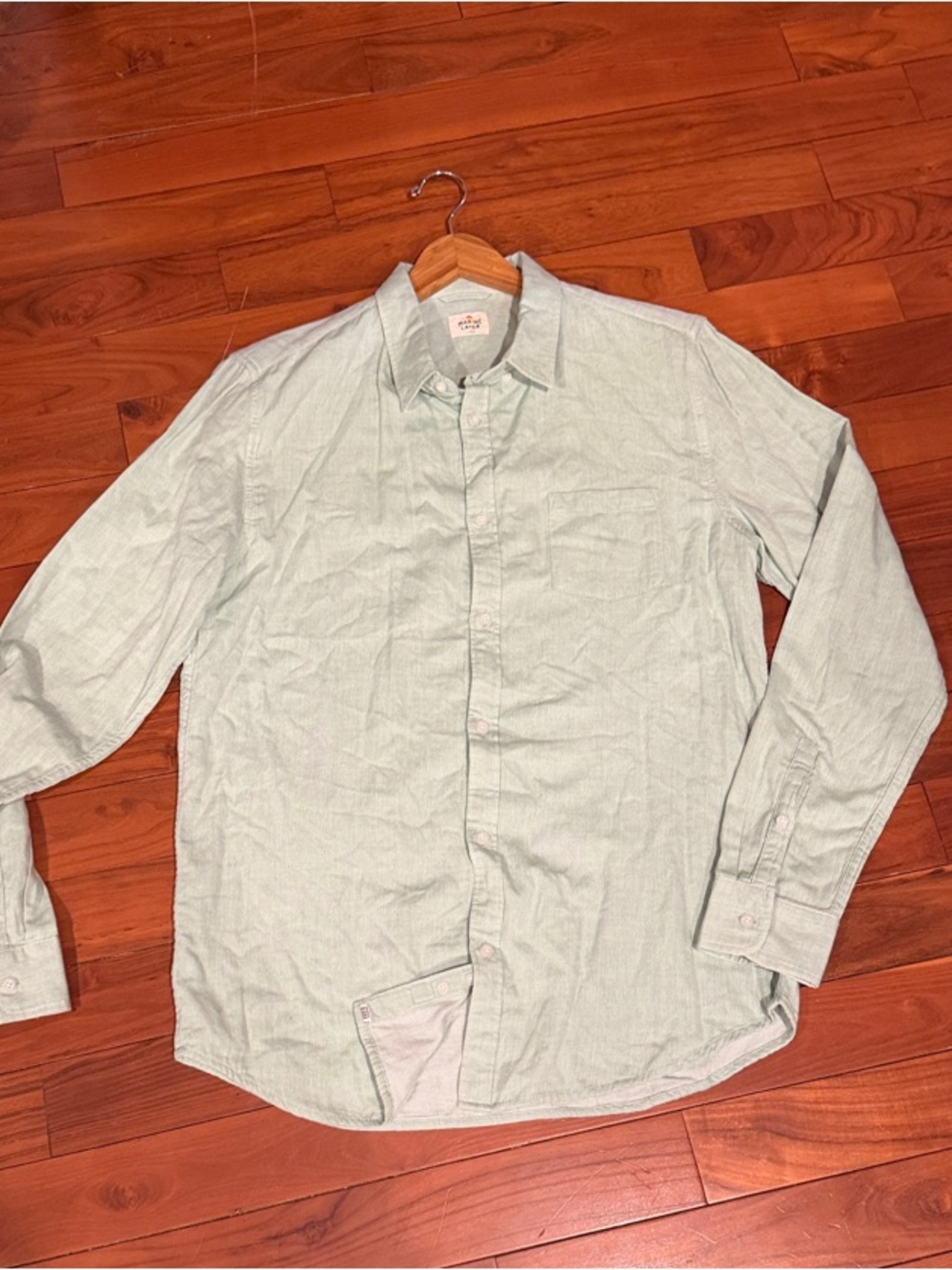 Marine Layer Men's Lightweight Long-Sleeve Button-Up Shirt - Light soft Green